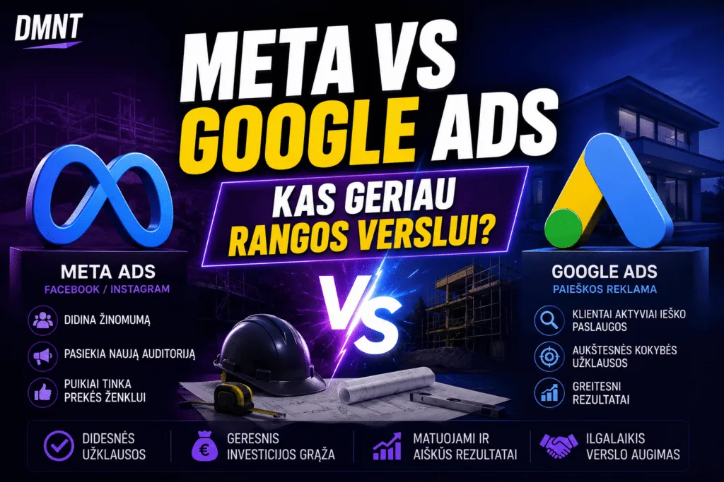 Meta vs Google Ads reklama rangos verslui Lietuvoje