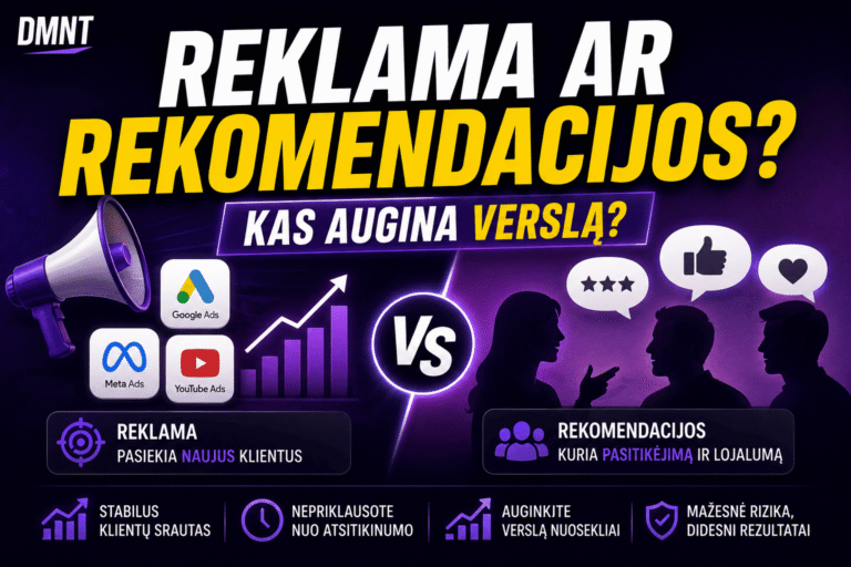 Reklama ar rekomendacijos verslui ir klientų srauto augimas