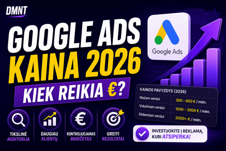 Kiek kainuoja Google Ads reklama Lietuvoje 2026 m.?