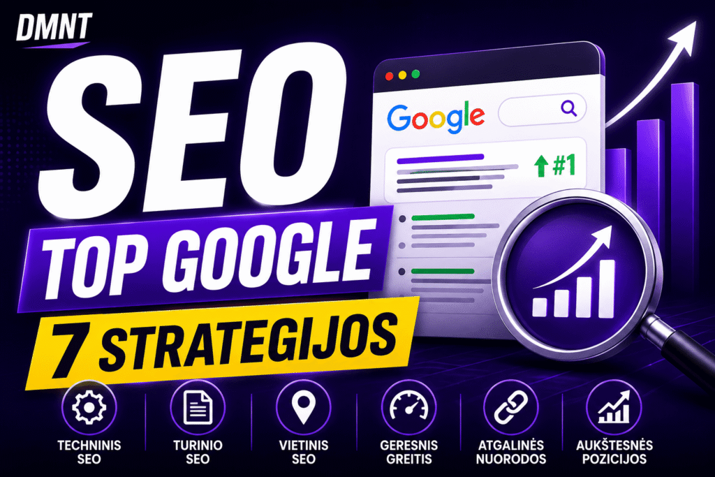 SEO optimizacija ir svetainės pozicijų gerinimas Google paieškoje