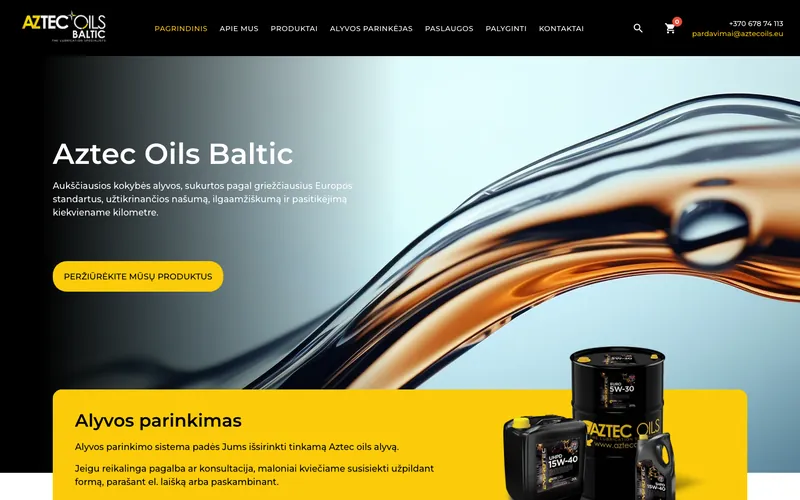 Aztec Oils Baltic tepalų el. parduotuvė