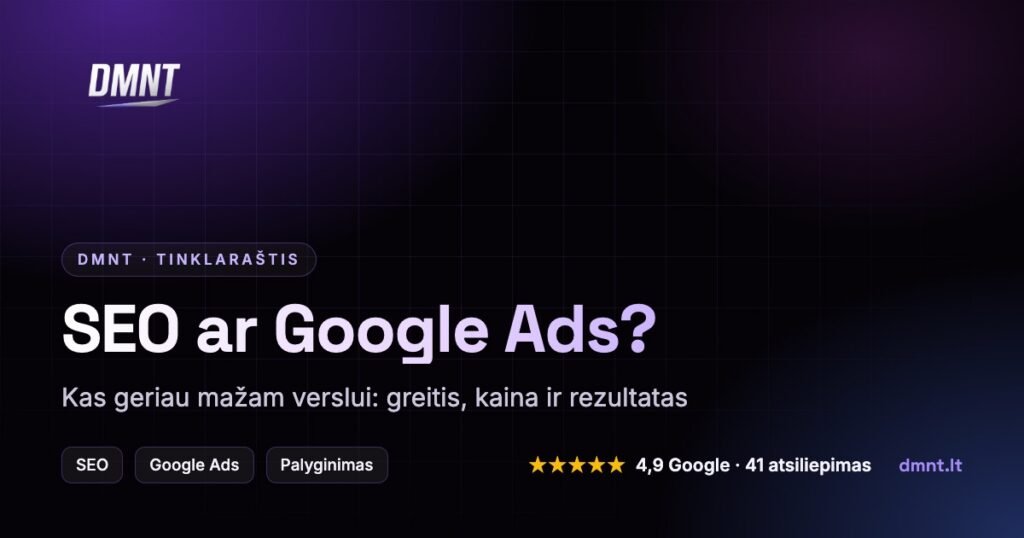 SEO ar Google Ads: kas geriau mažam verslui?