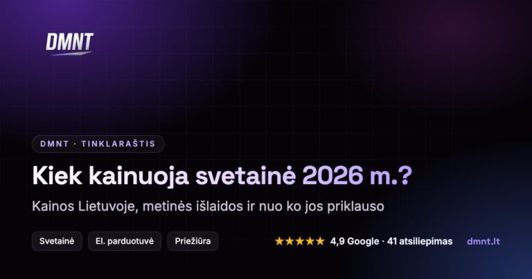 Kiek kainuoja svetainė 2026 m.: kainos Lietuvoje ir nuo ko jos priklauso