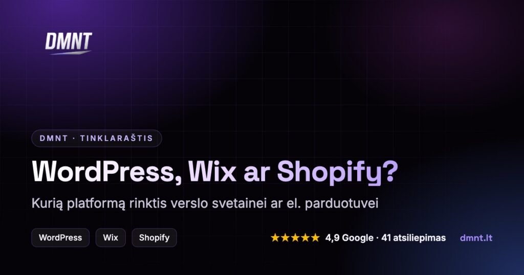 WordPress, Wix ar Shopify: ką rinktis verslo svetainei?