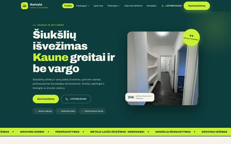 Šiukšlių išvežimo Kaune svetainė
